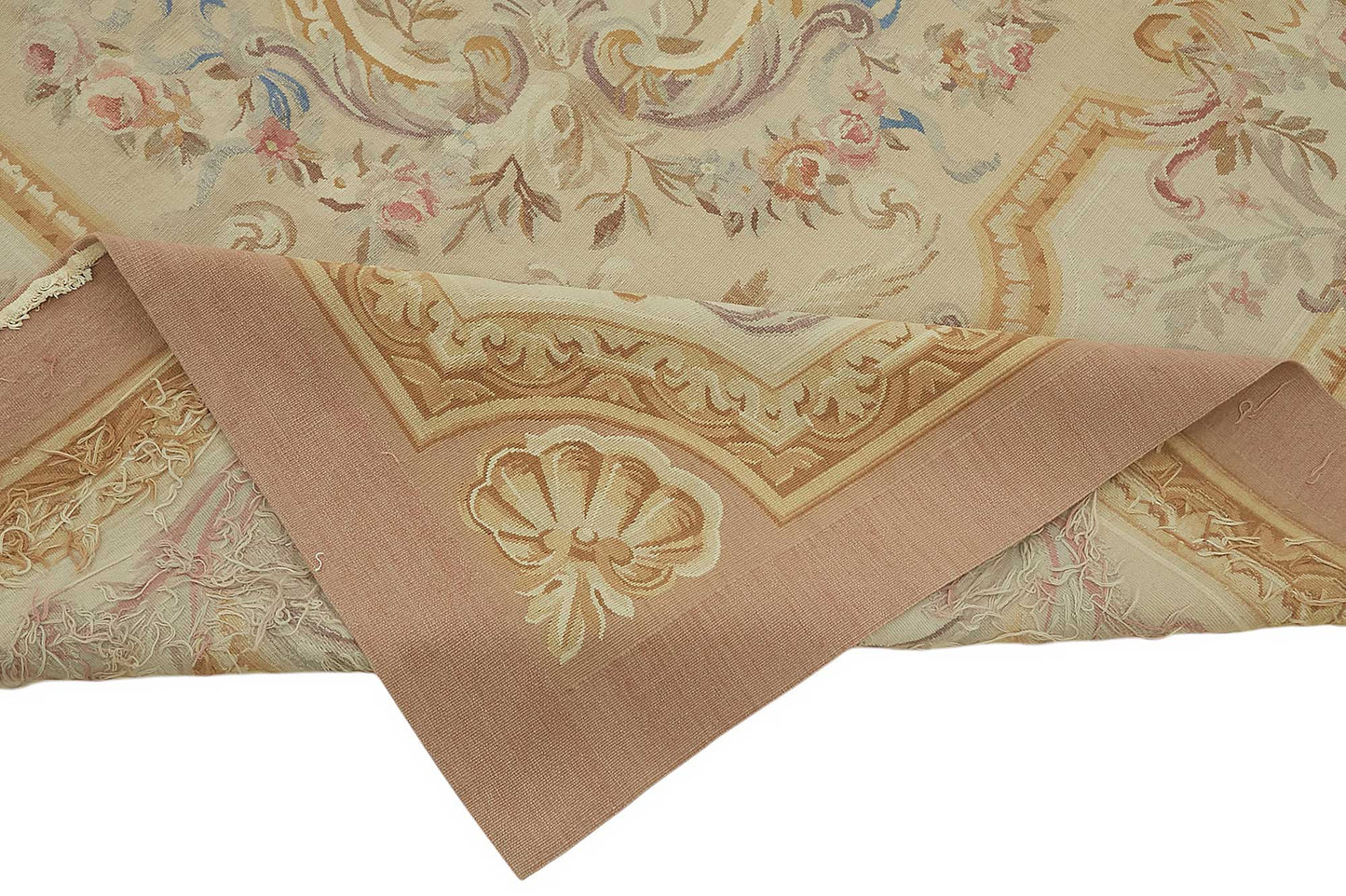 10x14 Floral Aubusson Kilim - 47391