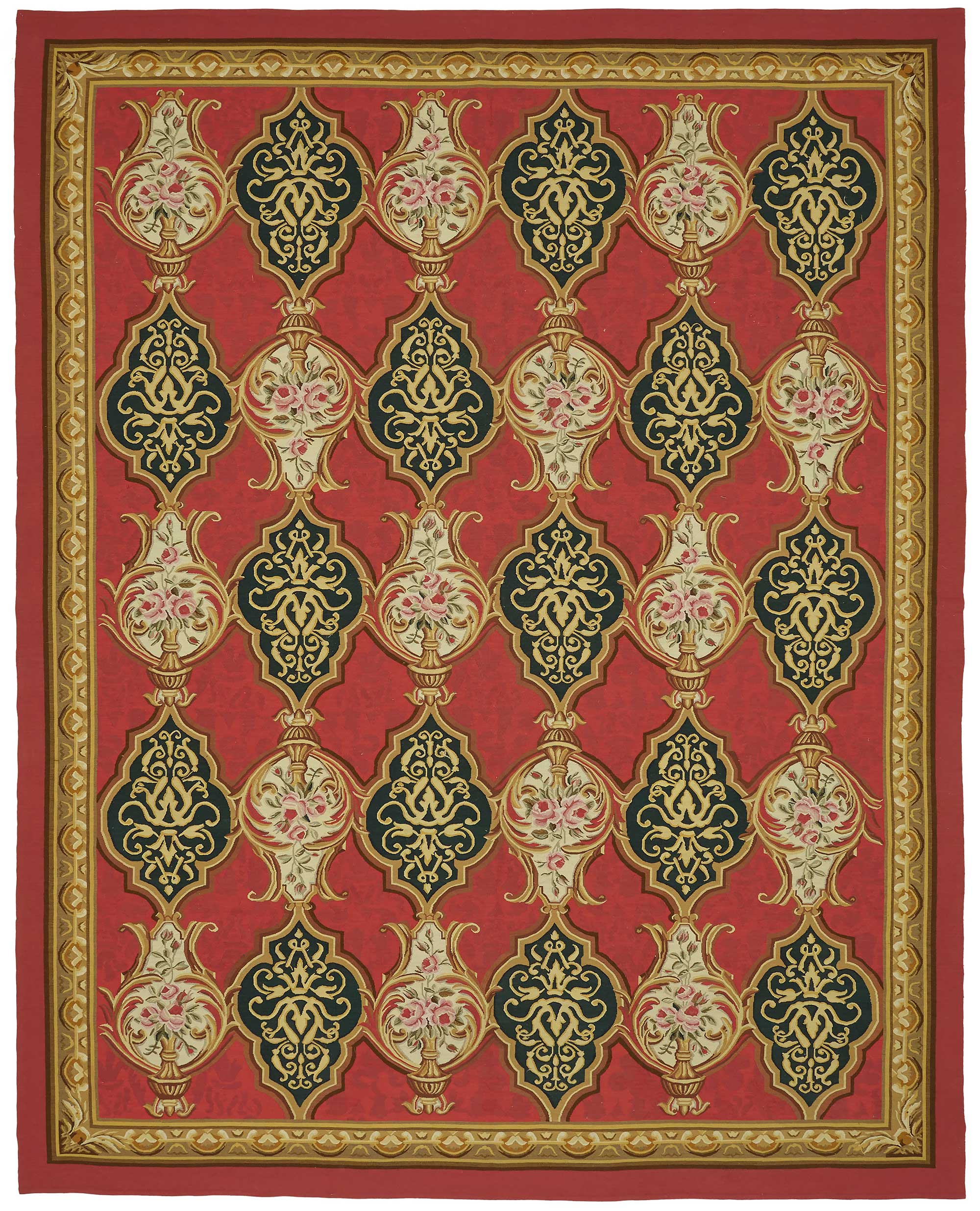 9x11 Floral Aubusson Kilim - 47392