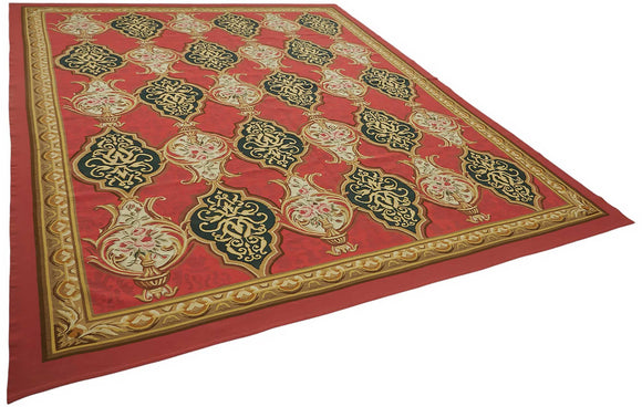 9x11 Floral Aubusson Kilim - 47392