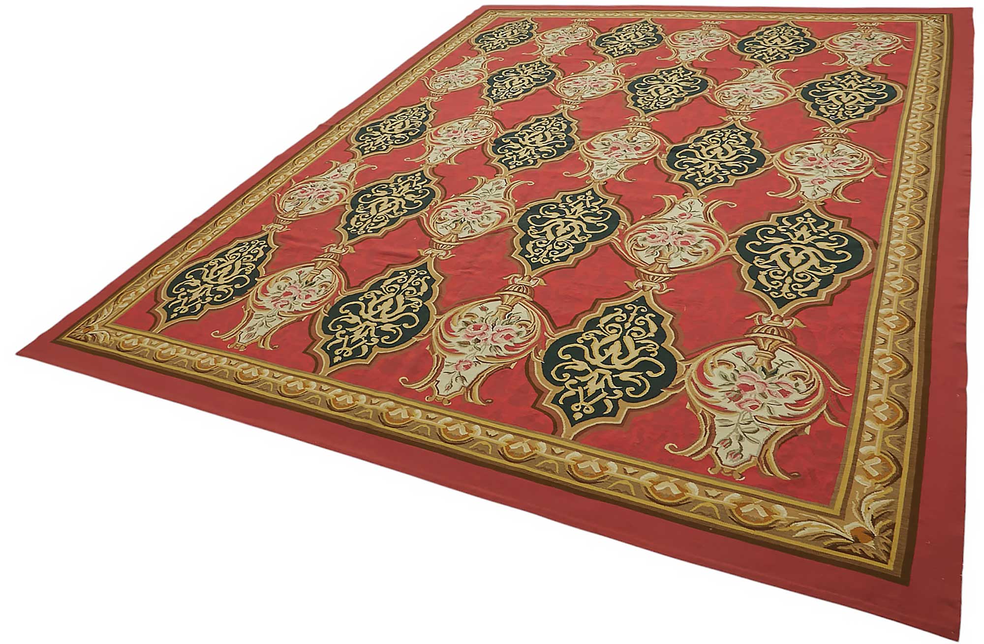 9x11 Floral Aubusson Kilim - 47392