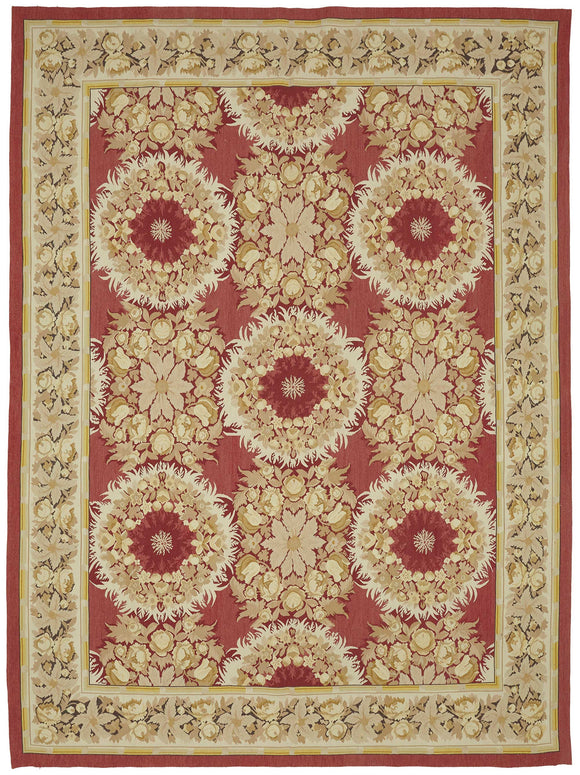 9x12 Floral Aubusson Kilim - 47393