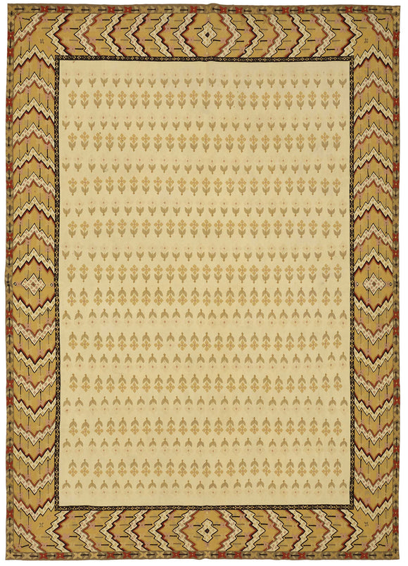 9x13 Floral Aubusson Kilim - 47394