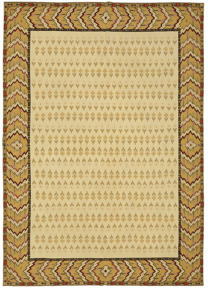9x13 Floral Aubusson Kilim - 47394
