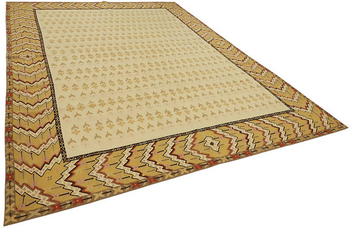 9x13 Floral Aubusson Kilim - 47394