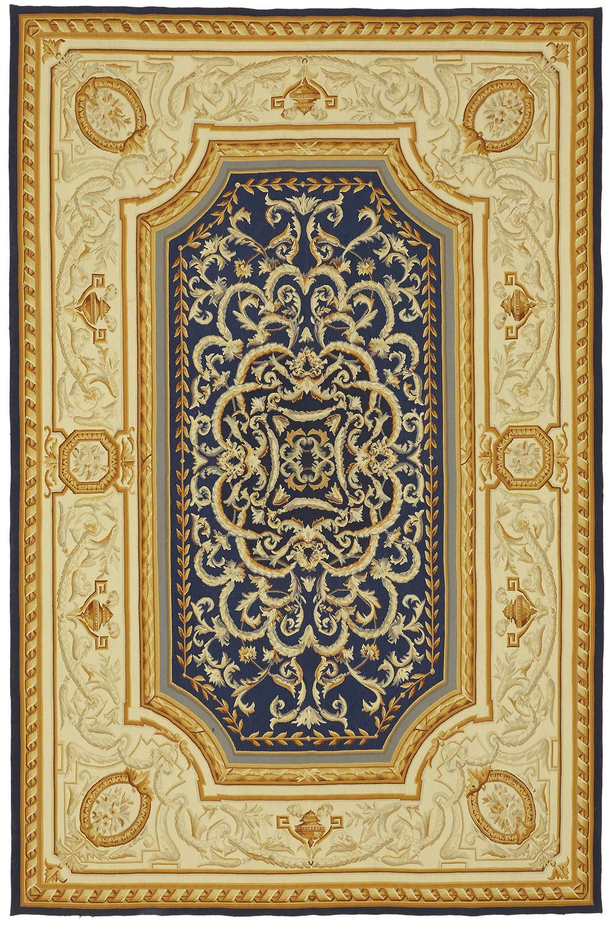 6x9 Floral Aubusson Kilim - 47395