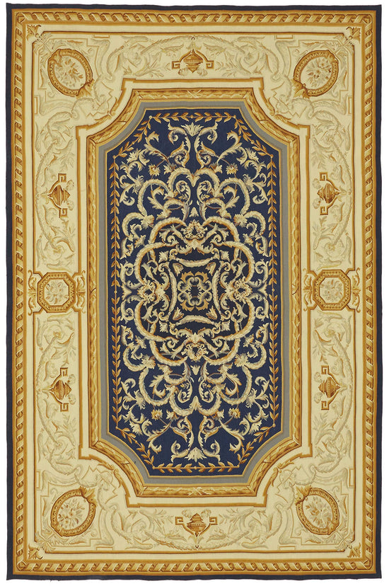 6x9 Floral Aubusson Kilim - 47395