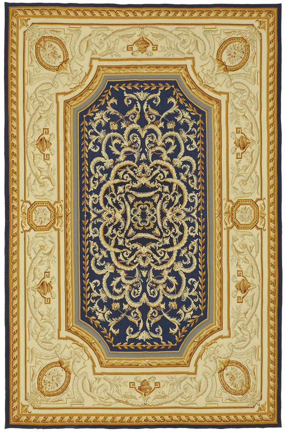 6x9 Floral Aubusson Kilim - 47395