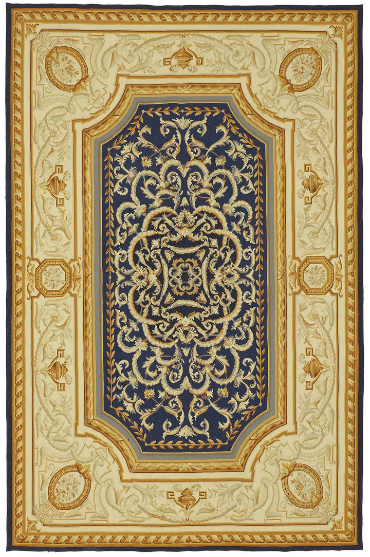 6x9 Floral Aubusson Kilim - 47395