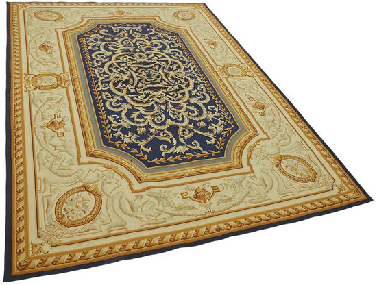 6x9 Floral Aubusson Kilim - 47395