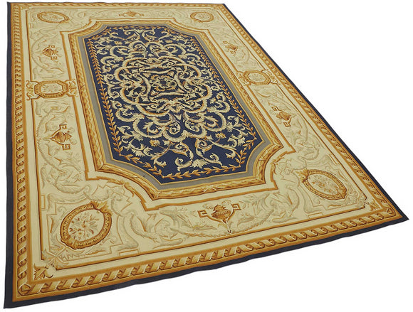 6x9 Floral Aubusson Kilim - 47395