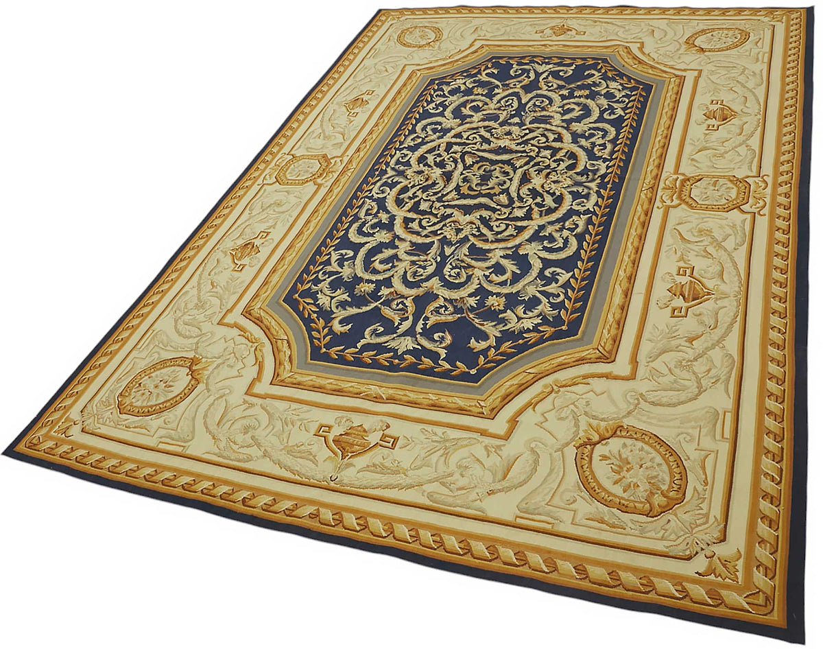 6x9 Floral Aubusson Kilim - 47395
