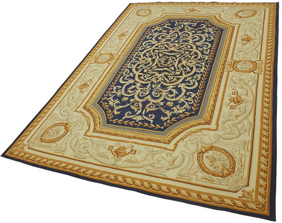 6x9 Floral Aubusson Kilim - 47395