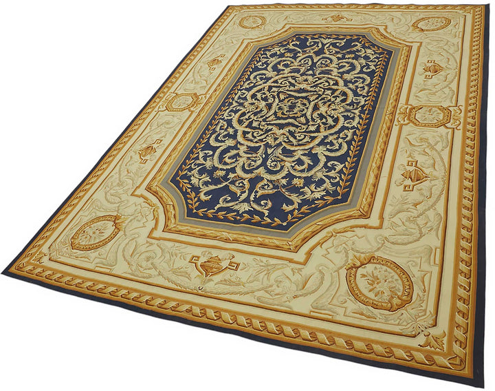 6x9 Floral Aubusson Kilim - 47395