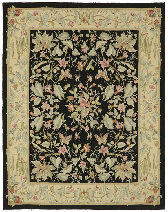 8x10 Floral Aubusson Kilim - 47397