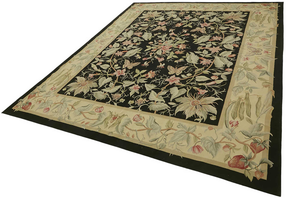8x10 Floral Aubusson Kilim - 47397