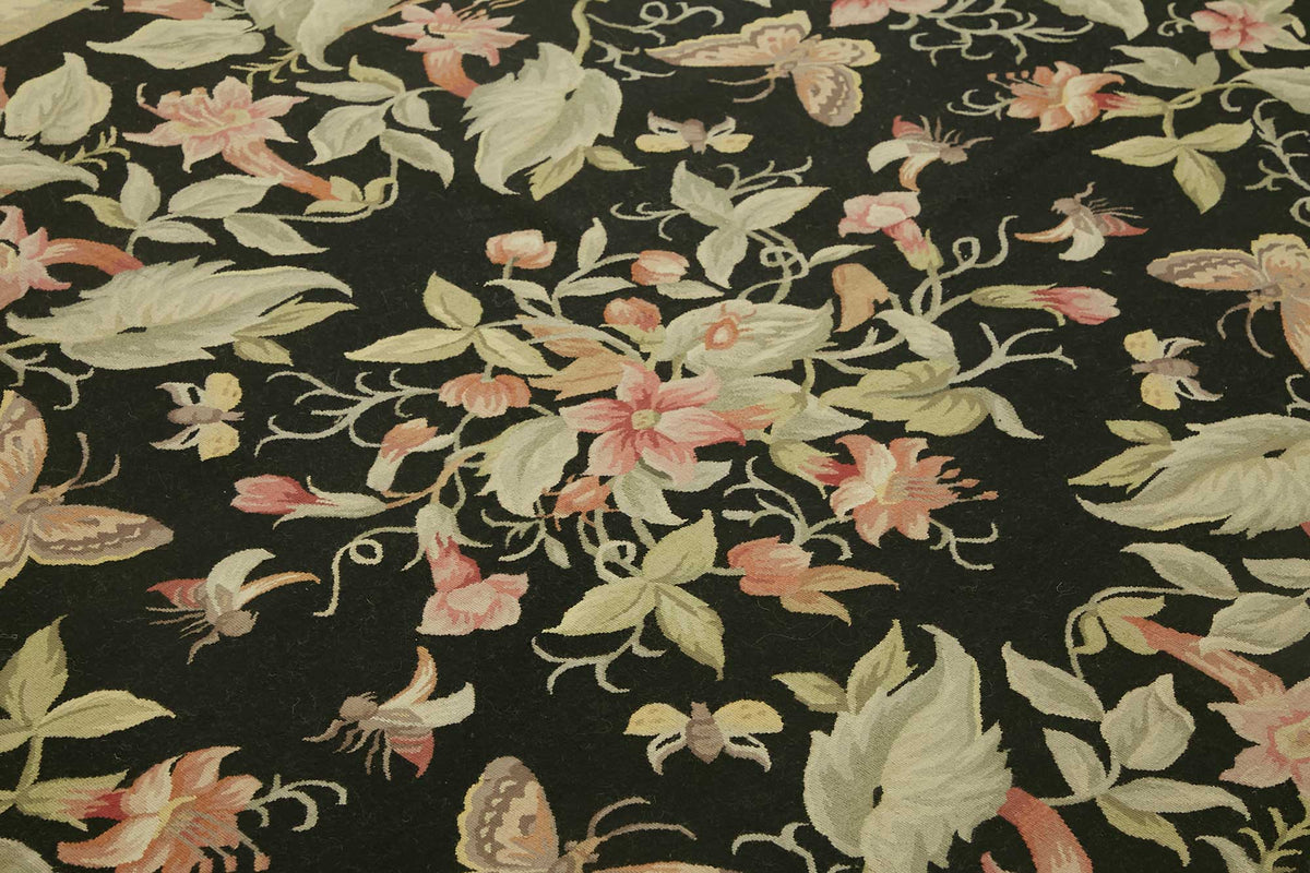 8x10 Floral Aubusson Kilim - 47397