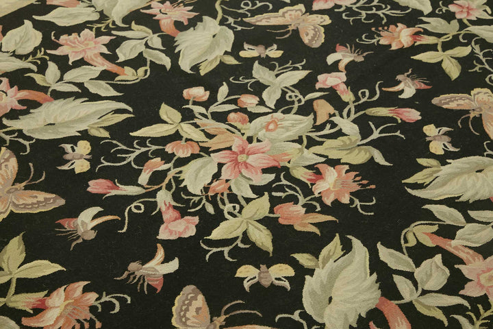 8x10 Floral Aubusson Kilim - 47397