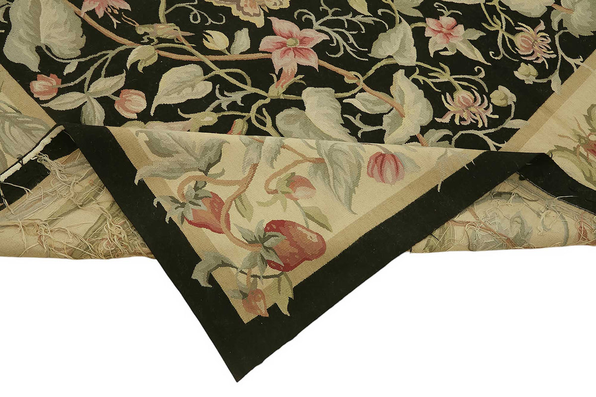 8x10 Floral Aubusson Kilim - 47397