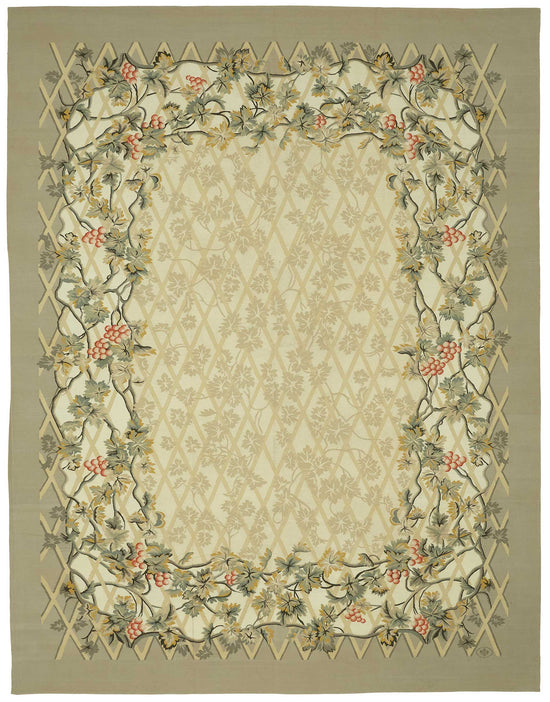 9x12 Floral Aubusson Kilim - 47402