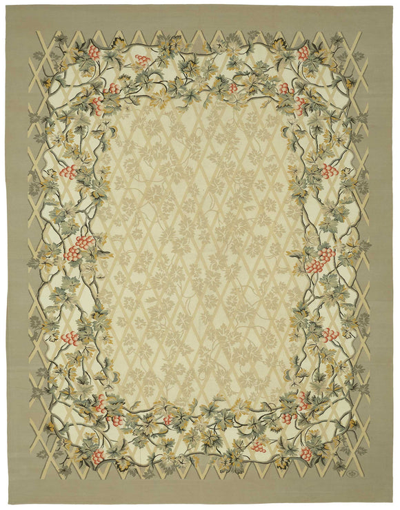 9x12 Floral Aubusson Kilim - 47402