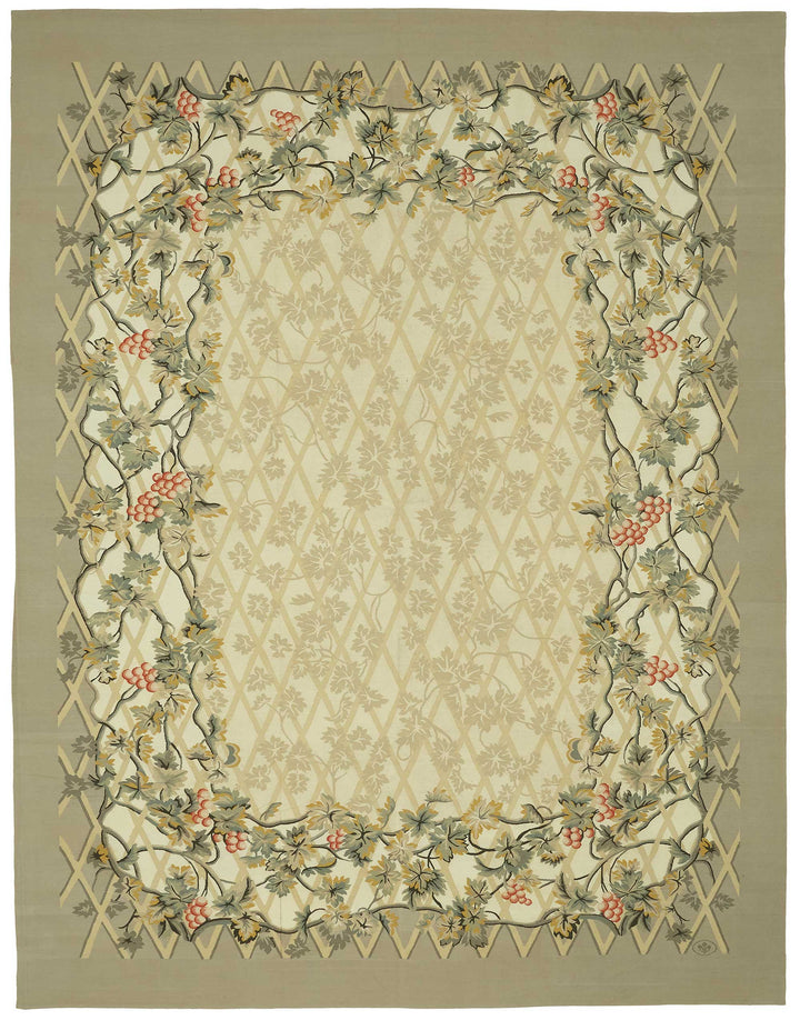9x12 Floral Aubusson Kilim - 47402