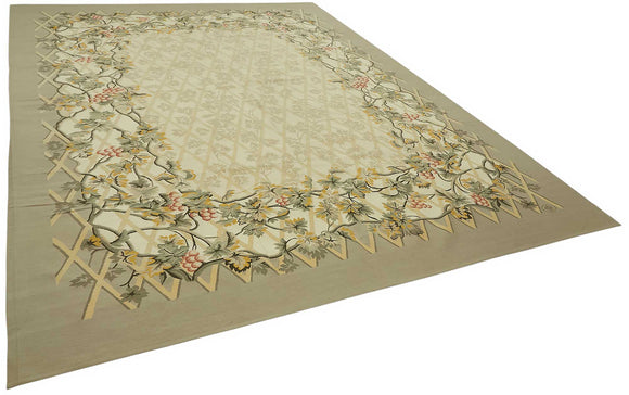 9x12 Floral Aubusson Kilim - 47402
