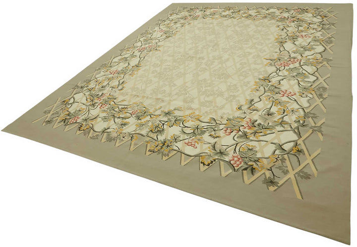 9x12 Floral Aubusson Kilim - 47402