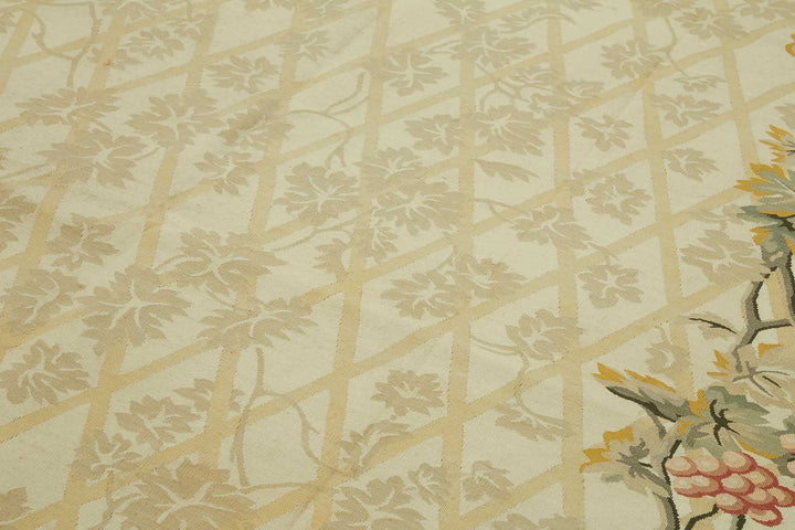 9x12 Floral Aubusson Kilim - 47402