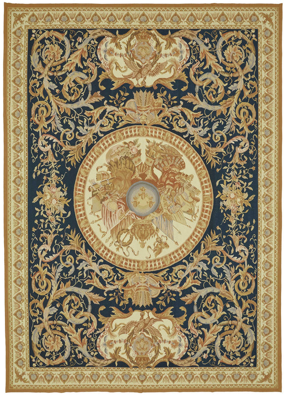 9x12 Floral Aubusson Kilim - 47405