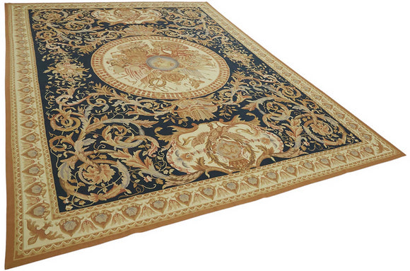 9x12 Floral Aubusson Kilim - 47405