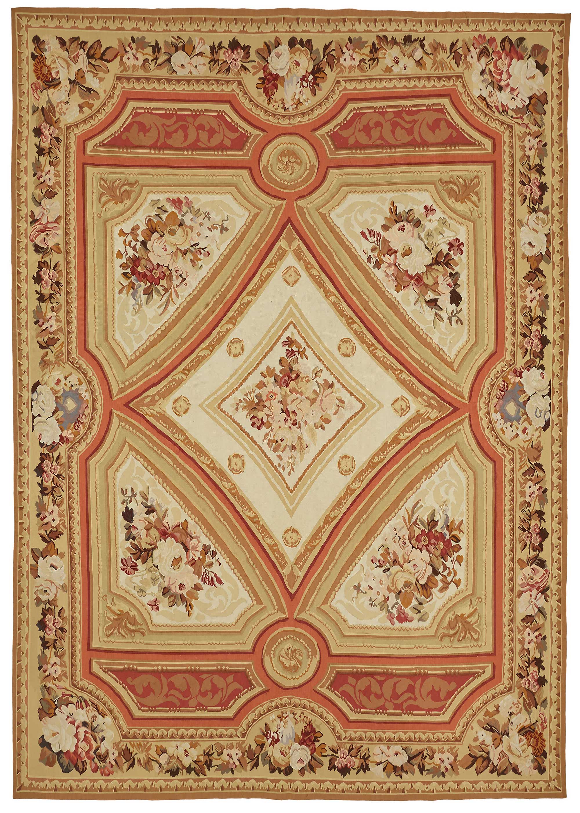 8x11 Floral Aubusson Kilim - 47407