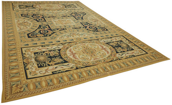 10x15 Floral Aubusson Kilim - 47408