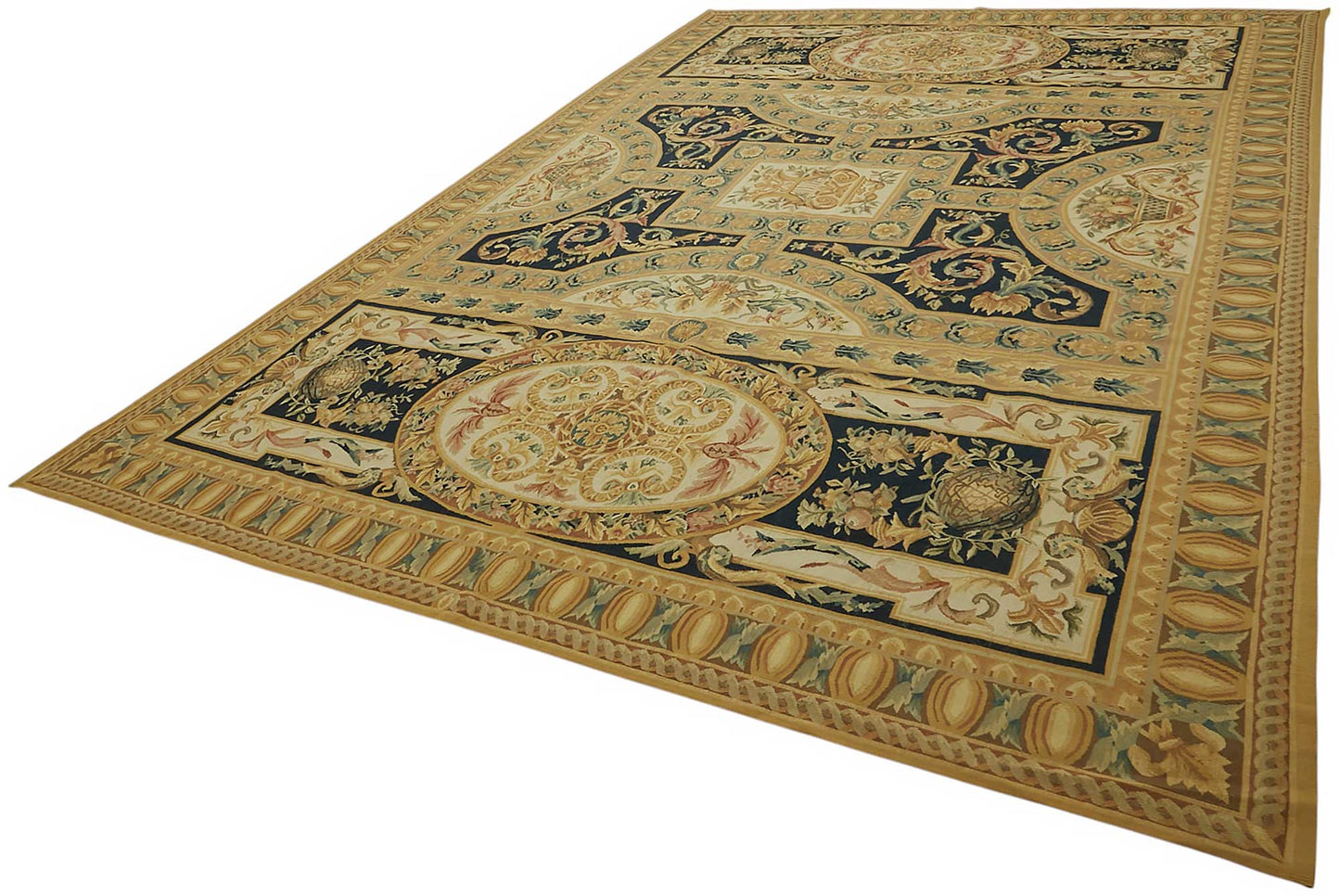 10x15 Floral Aubusson Kilim - 47408