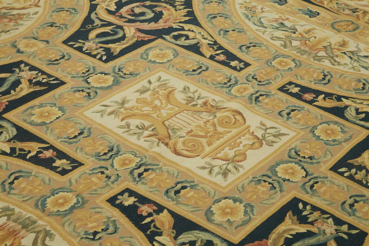 10x15 Floral Aubusson Kilim - 47408