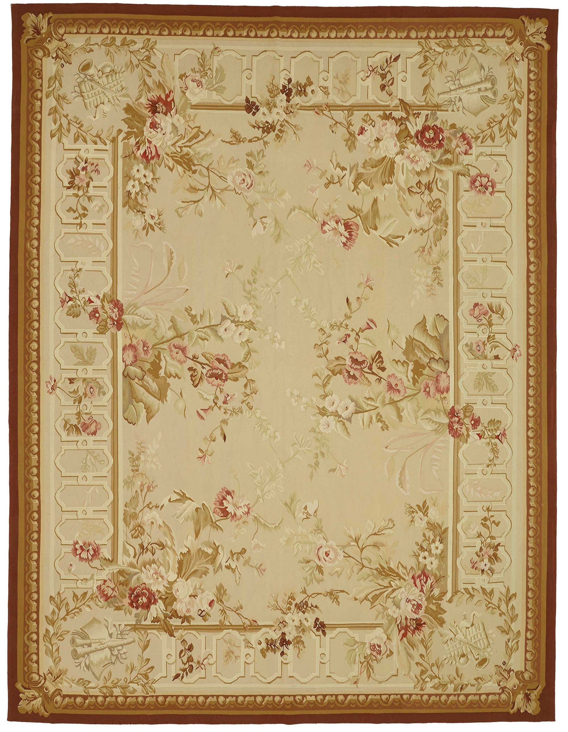 9x12 Floral Aubusson Kilim - 47410