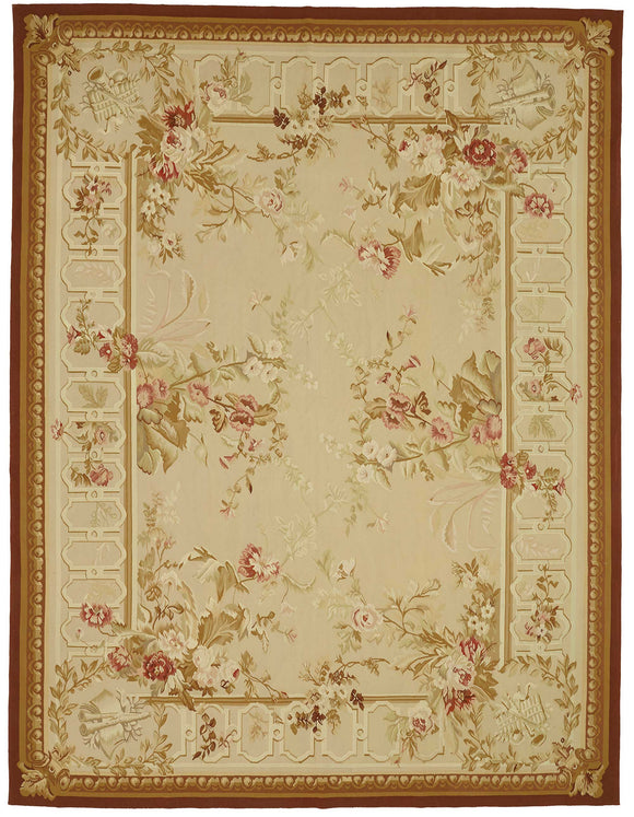 9x12 Floral Aubusson Kilim - 47410