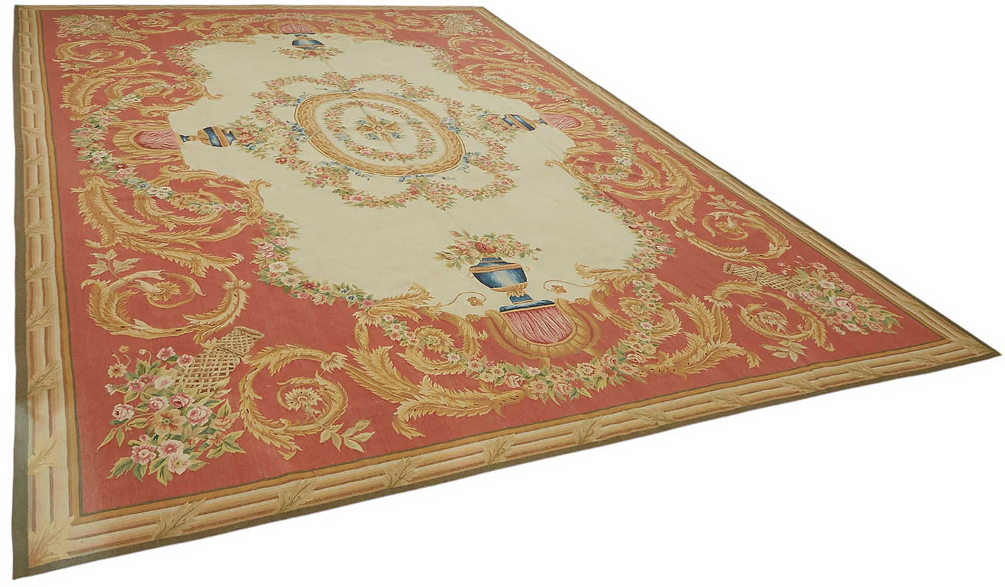 10x14 Floral Aubusson Kilim - 47411