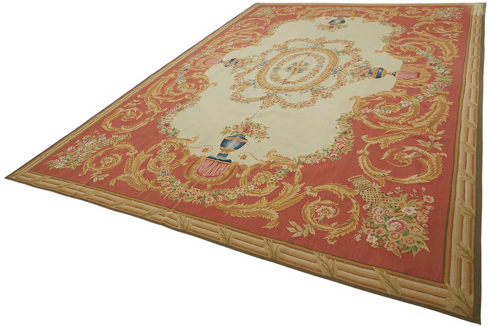 10x14 Floral Aubusson Kilim - 47411