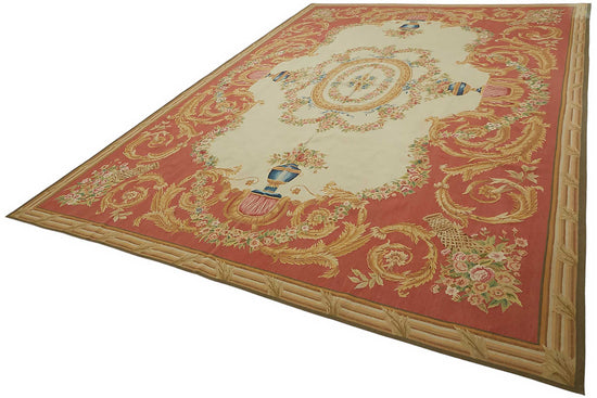 10x14 Floral Aubusson Kilim - 47411