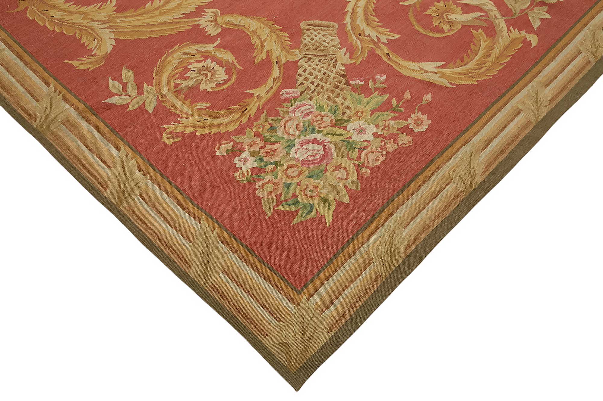 10x14 Floral Aubusson Kilim - 47411