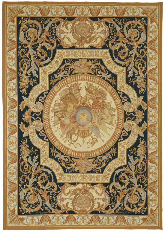 10x14 Floral Aubusson Kilim - 47413
