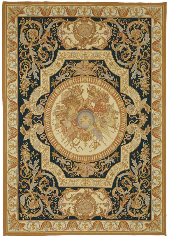 10x14 Floral Aubusson Kilim - 47413