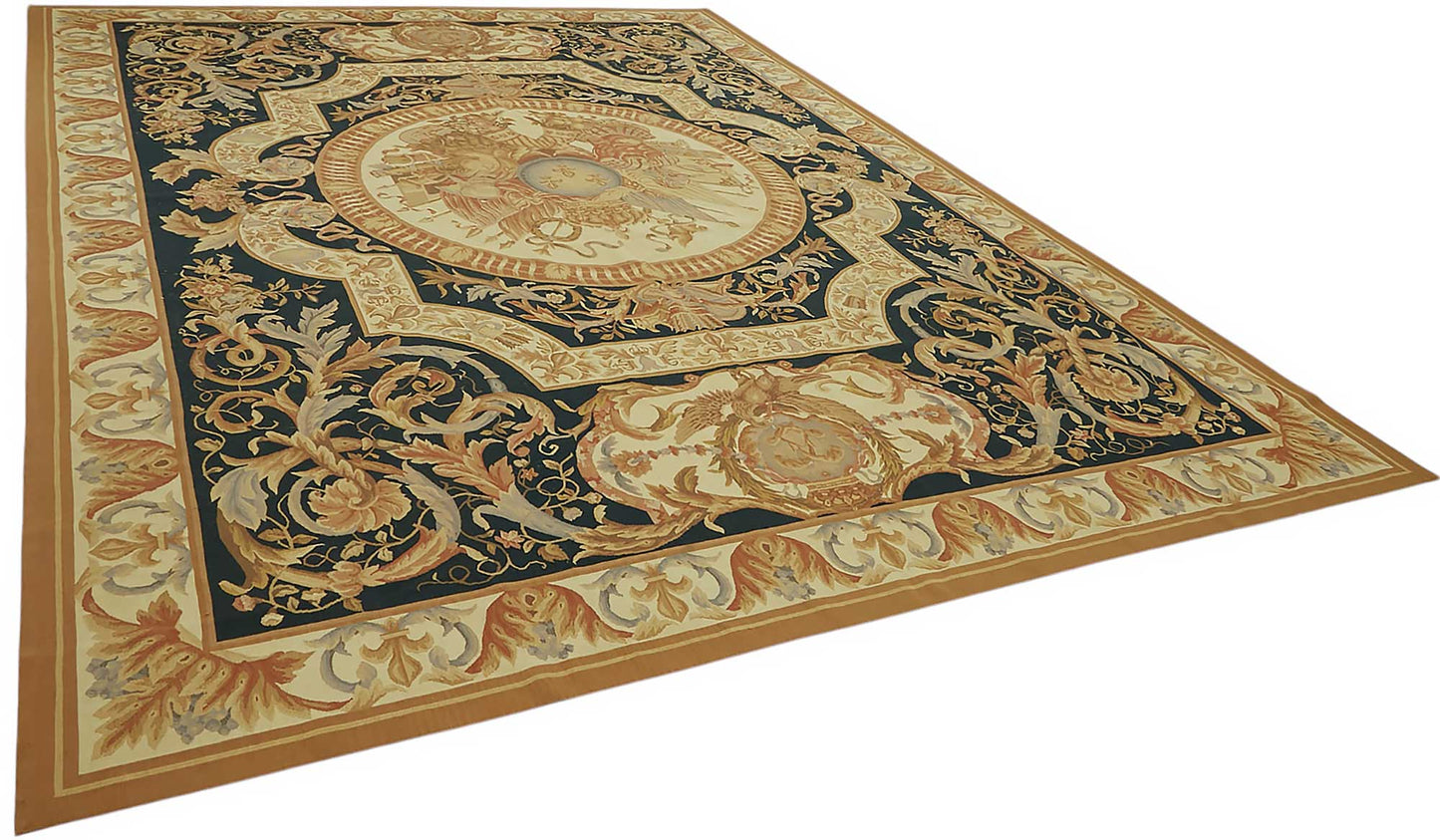 10x14 Floral Aubusson Kilim - 47413