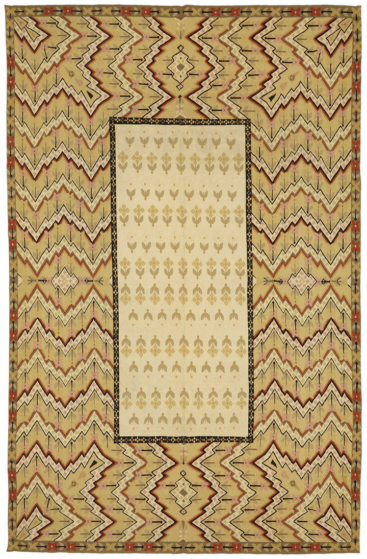6x10 Floral Aubusson Kilim - 47414