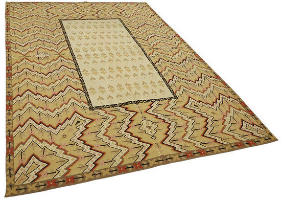 6x10 Floral Aubusson Kilim - 47414