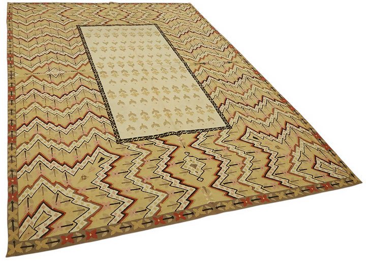 6x10 Floral Aubusson Kilim - 47414