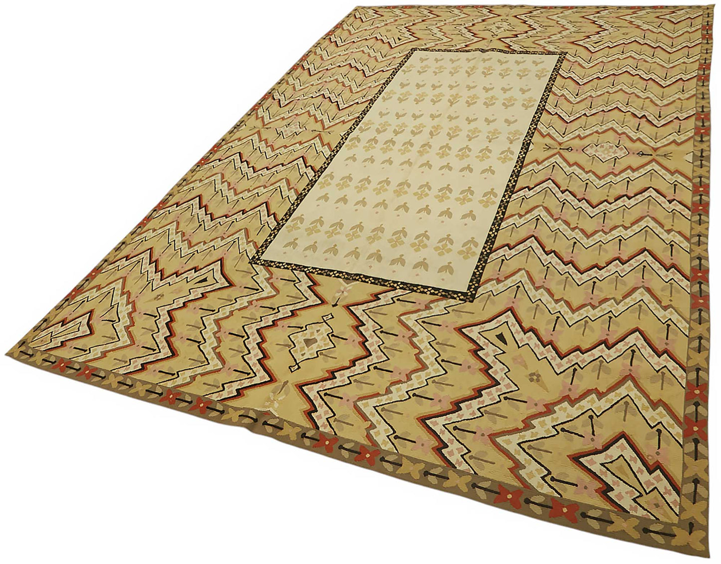 6x10 Floral Aubusson Kilim - 47414