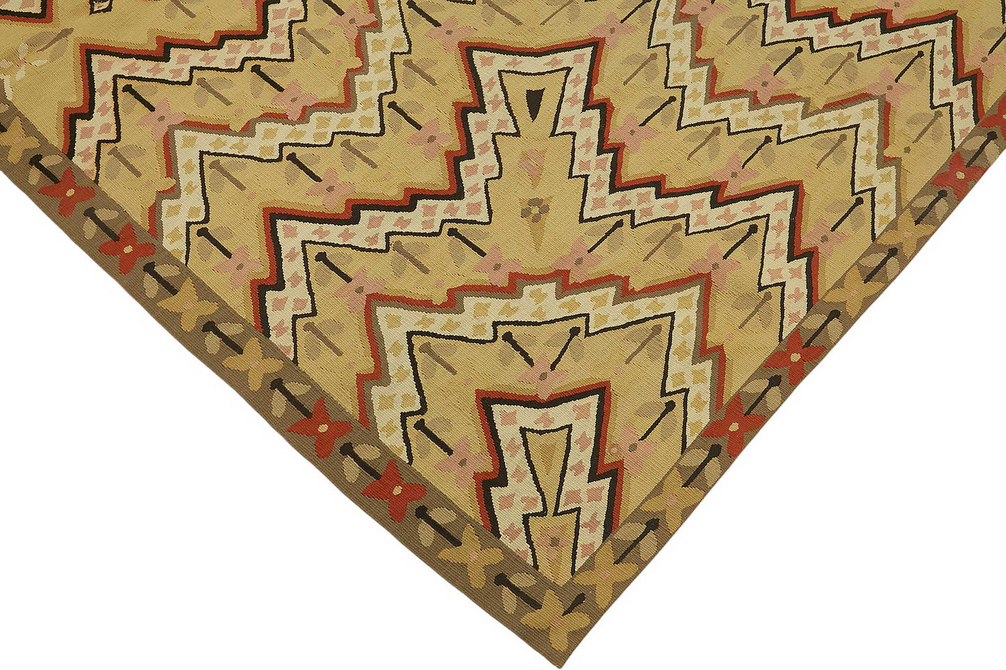 6x10 Floral Aubusson Kilim - 47414