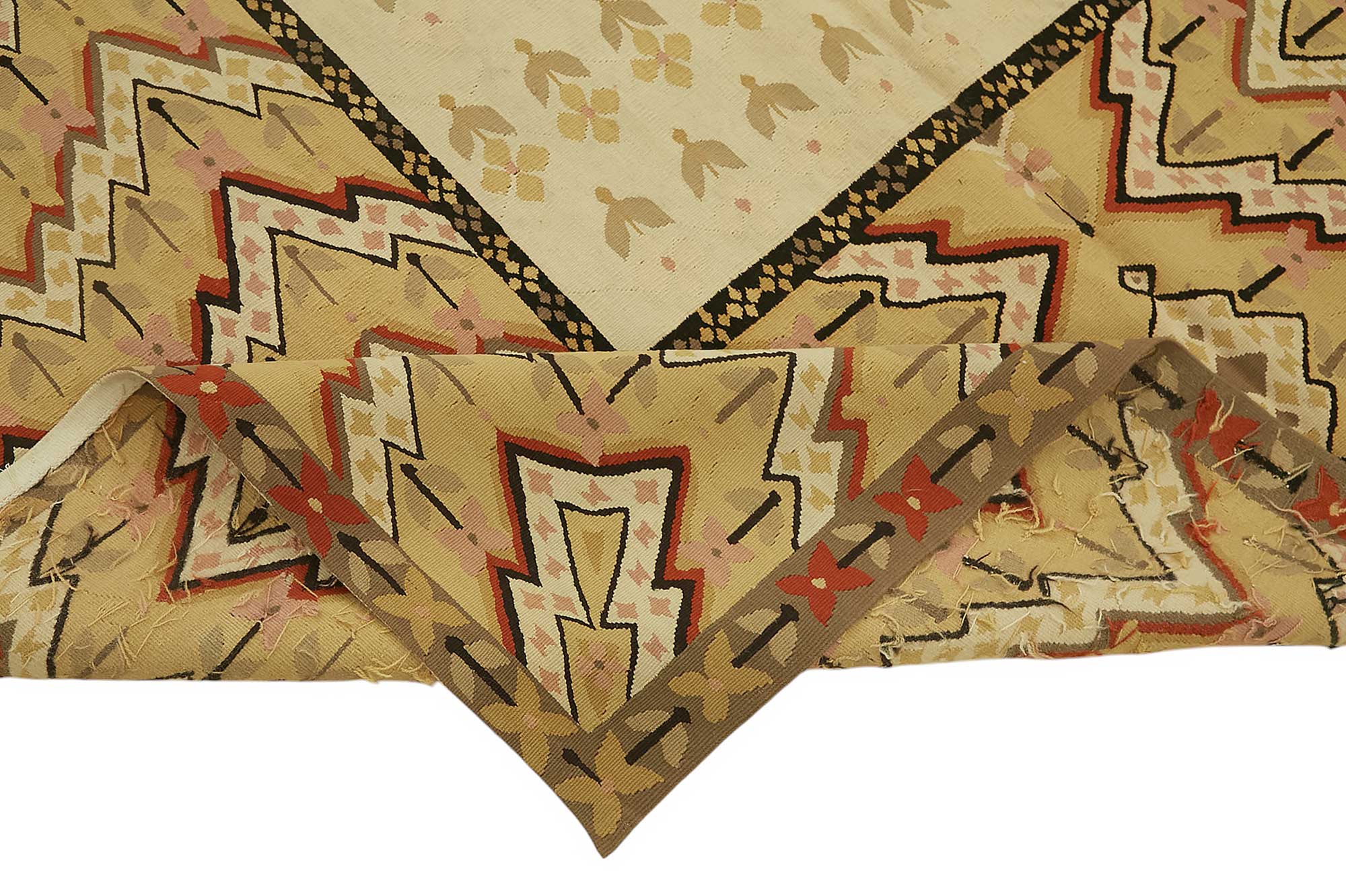 6x10 Floral Aubusson Kilim - 47414