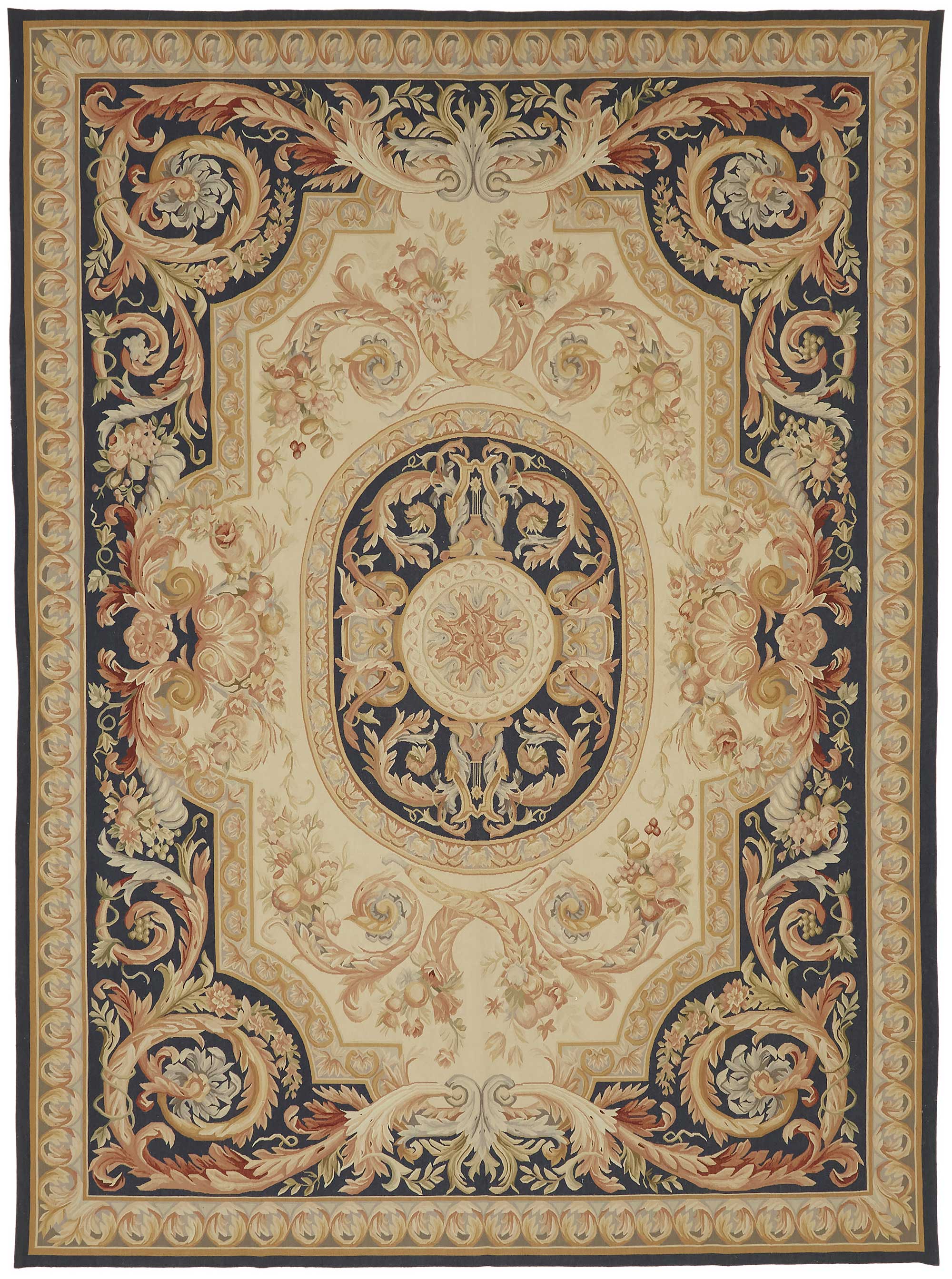 9x12 Floral Aubusson Kilim - 47415